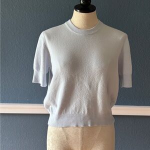 French Connection Pale Blue Short Sleeve Knit Top